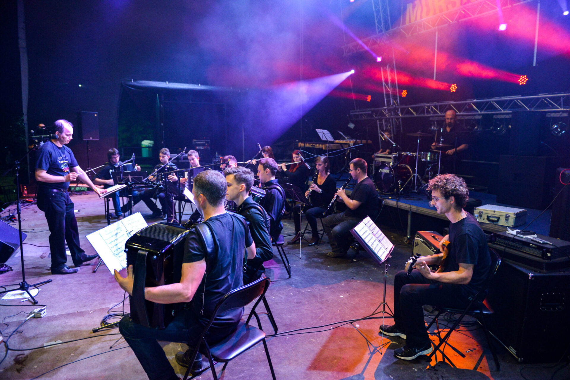 Soboški harmonikarski orkester na nastopu na Soboških dnevih 2014